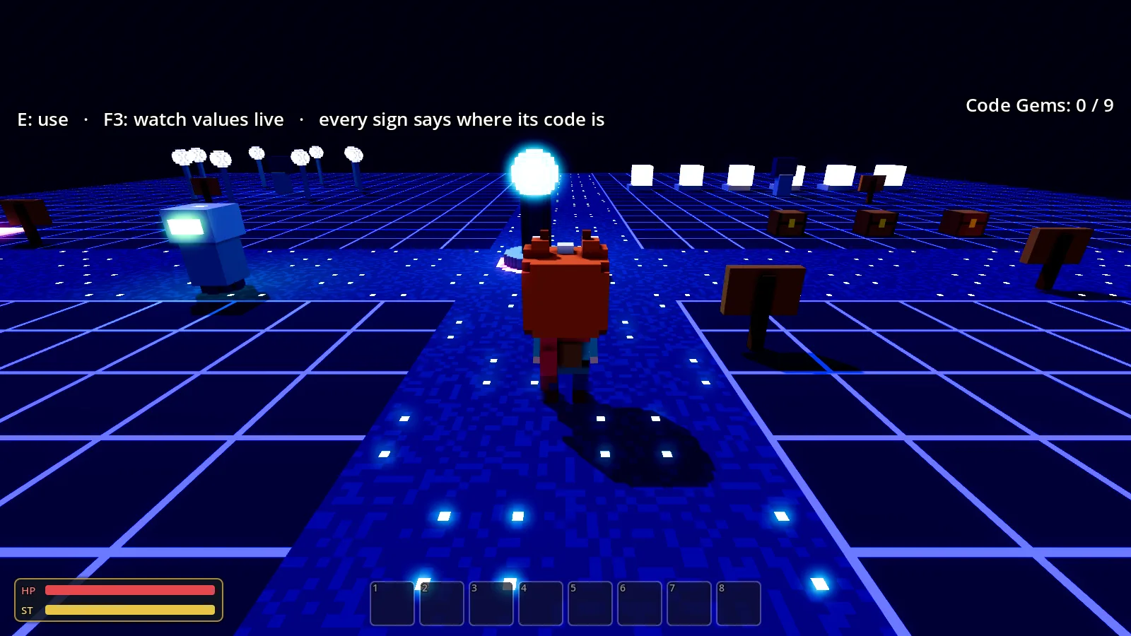 Code World running in the game