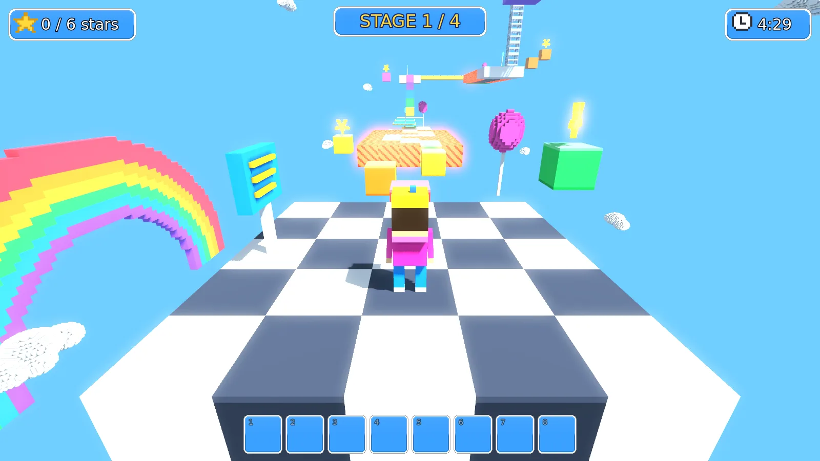 Rainbow Sky Obby running in the game